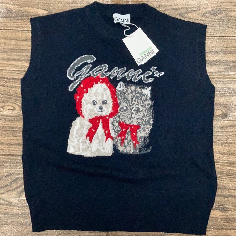 Women’s Ganni Grey wool Vest size Small